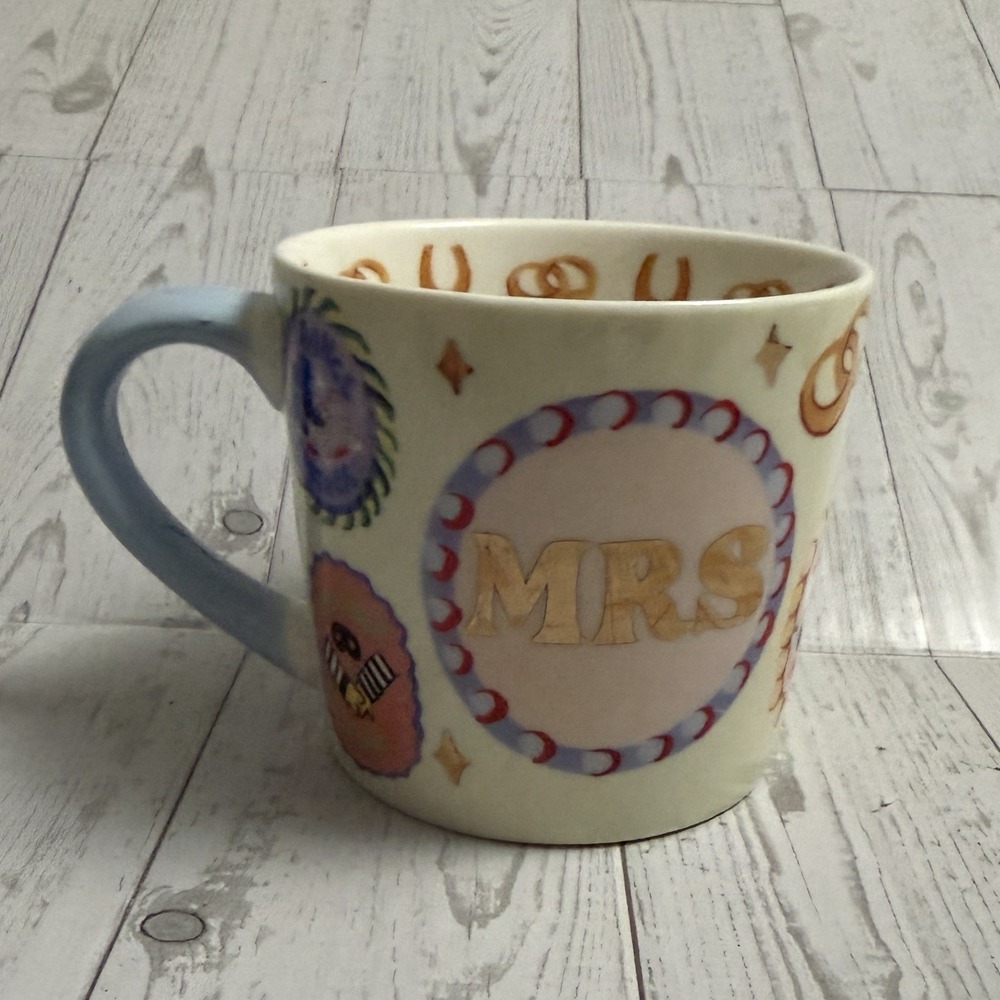Eleanor Bowmer Mrs. Wife Bride Coffee Tea Mug Anthropologie Cottagecore